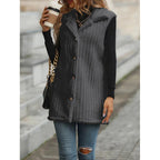 Women's sleeveless quilted vest with teddy lining, shirt collar, and button placket Fashion Glam