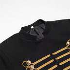 Women Military-Inspired Short Jacket with Stand-Up Collar and Golden Decorative Braid Fashion Glam