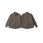 Men's Oversize Long Sleeve Shirt made of Flannel with Fine Stripes and Chest Pocket Fashion Glam