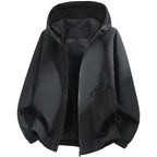 Men's Oversized Hooded Softshell Jacket with Technical Surface and Drawstring Hem Fashion Glam