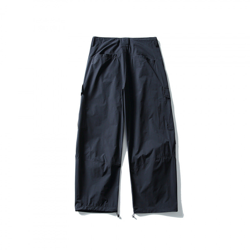 Men's loose technical cargo pants with drawstring waistband and adjustable leg closures Fashion Glam