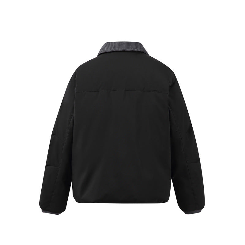 Unisex Padded Overshirt Jacket in Boxy Cut with Cord Collar and Flap Pockets Fashion Glam