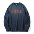 Unisex Oversize-Longsleeve Sweatshirt with Gothic Logo Embroidery and Washed Finish Fashion Glam