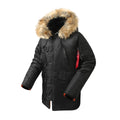 Men's longer insulated parka with faux fur hood and thermal padding Fashion Glam
