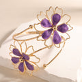 Ladies bracelet with artistic flower design Fashion Glam