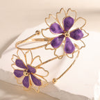 Ladies bracelet with artistic flower design Fashion Glam