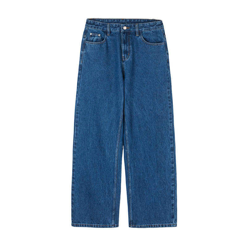 Women's Wide Denim Jeans with High Waist, Straight Leg and Five Pocket Design Fashion Glam