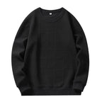 Men's finely structured round neck knitted pullover with check pattern and casual cut Fashion Glam