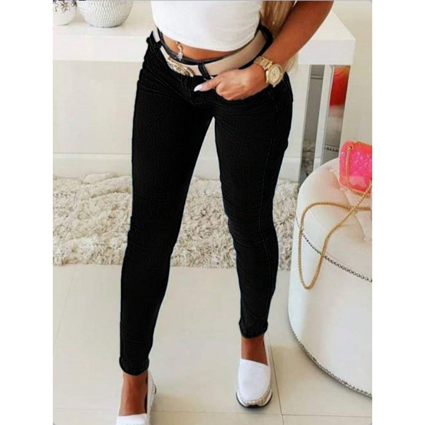 Women's Sculpting Skinny Jeans with Mid-High Waist and Super Stretch Fit Fashion Glam