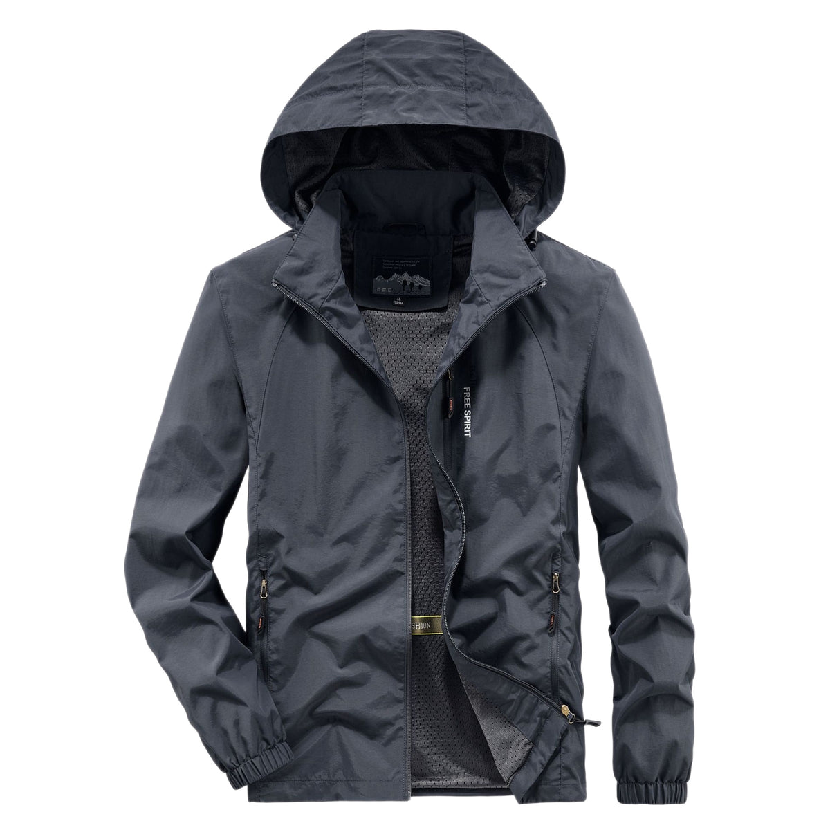 Men's Ultralight Breathable Hooded Jacket with Perforated Mesh Lining and Zipper Pockets Fashion Glam