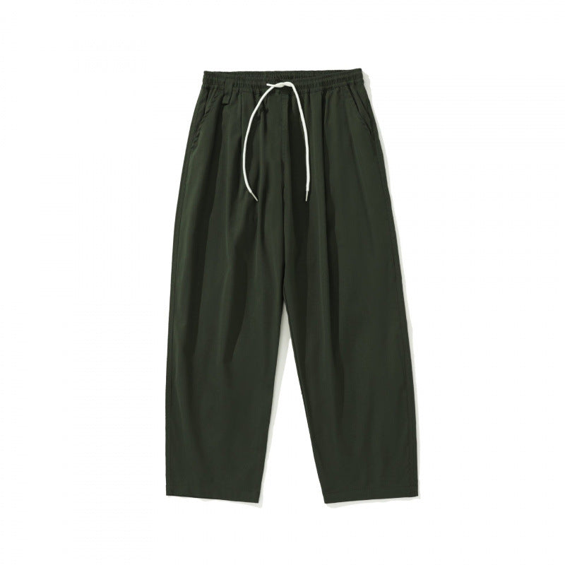 Men's loosely cut relaxed-fit pants with elastic waistband and drawstring Fashion Glam