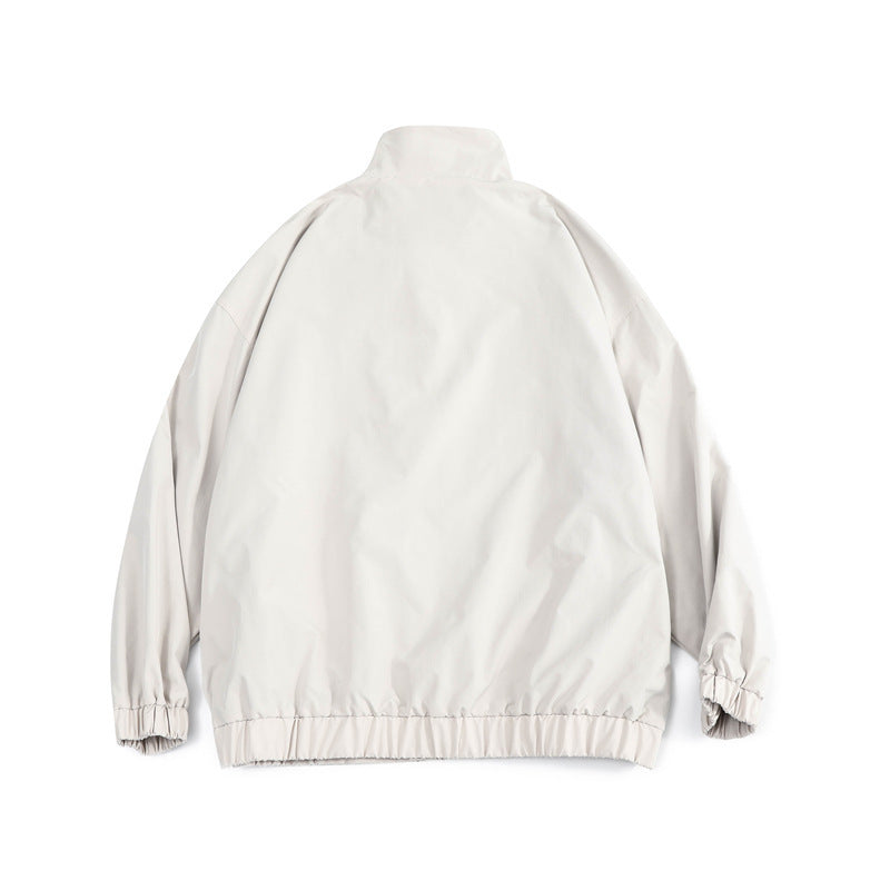 Men's loose-fitting lightweight windbreaker with high stand-up collar and elastic hem Fashion Glam