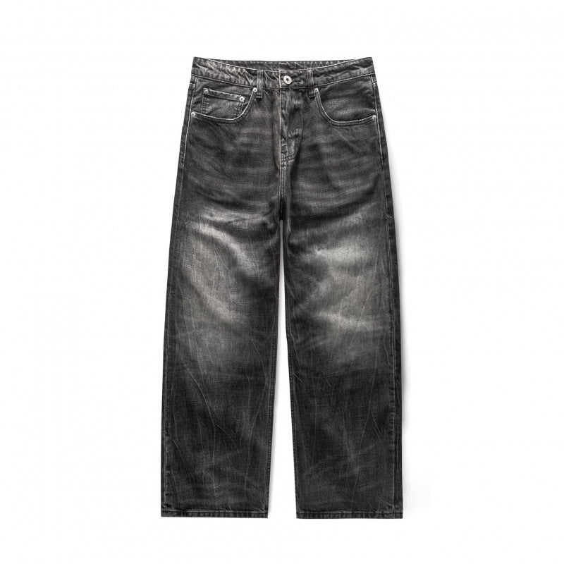 Men's loosely cut straight jeans in workwear style with used effect Fashion Glam