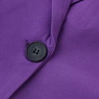 Women's Single-breasted Tailored Blazer with Narrow Lapels and Piped Pockets Fashion Glam