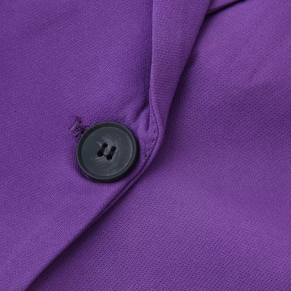 Women's Single-breasted Tailored Blazer with Narrow Lapels and Piped Pockets Fashion Glam