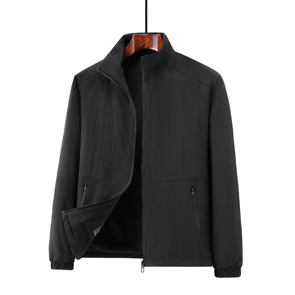 Men's lightweight transitional jacket with fleece lining and stand-up collar Fashion Glam