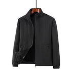 Men's lightweight transitional jacket with fleece lining and stand-up collar Fashion Glam