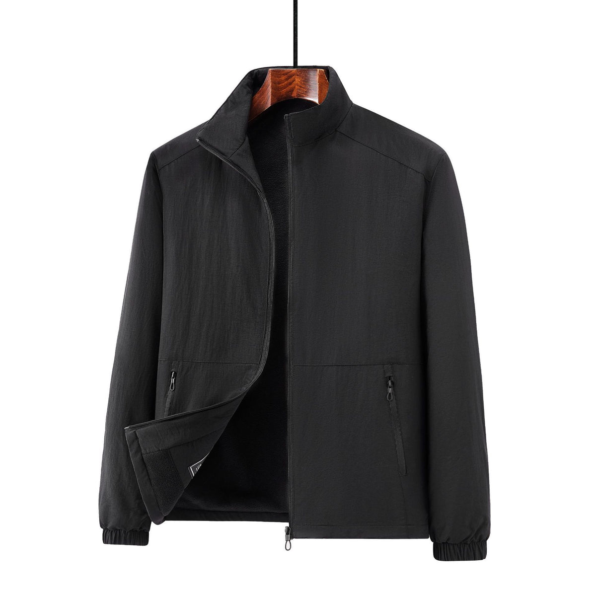 Men's lightweight transitional jacket with fleece lining and stand-up collar Fashion Glam