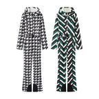 Ladies Hooded Overall with Belt, Zipper and Flared Leg Fashion Glam