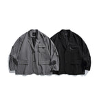 Men's Oversized Utility Blazer with Multifunctional Pockets Fashion Glam