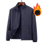 Men's lightweight windproof fleece jacket with stand-up collar and zip pockets Fashion Glam