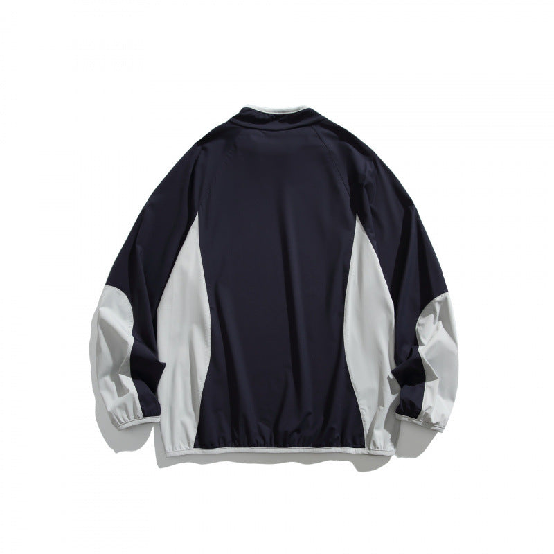 Unisex Wide cut windproof functional sweatshirt with contrast panels Fashion Glam