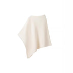 Ladies Asymmetric Fine Knit Poncho with Round Neck Fashion Glam