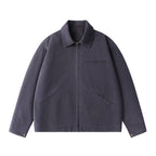 Men's short jacket in boxy cut made of canvas with shirt collar and welt pockets Fashion Glam