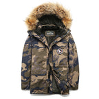 Men's winter parka with hood and faux fur trim, insulating thermal lining & multiple pockets Fashion Glam