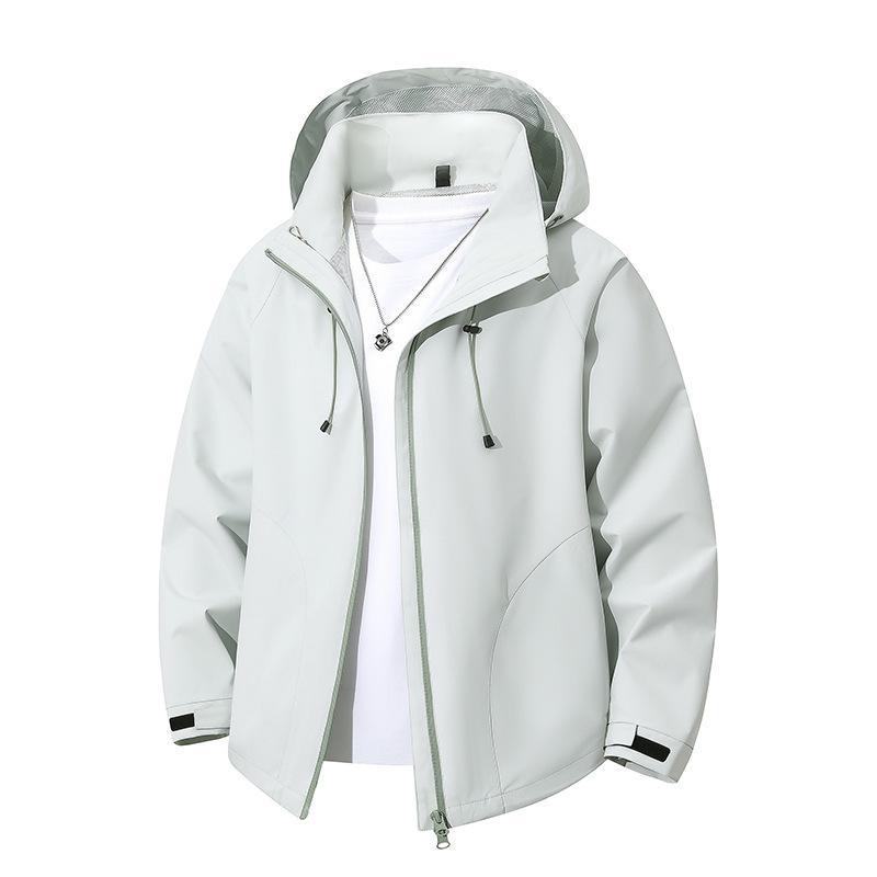 Men's Lightweight Softshell Hooded Jacket with Adjustable Hood and Wind- and Water-Repellent Membrane Fashion Glam
