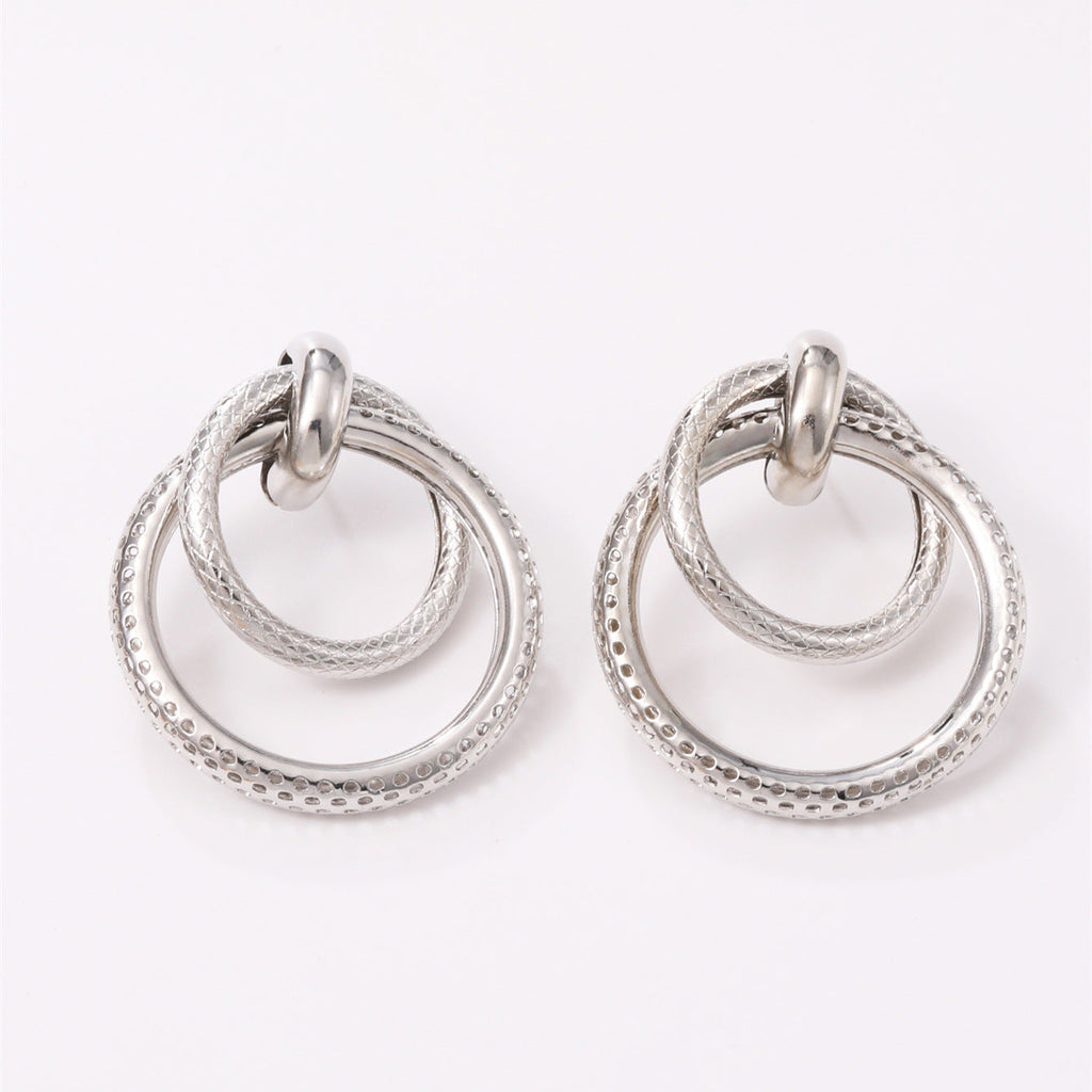 Women's Hanging Earrings with Elegant, Curved Ring Design Fashion Glam