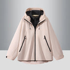 Men's Two-Tone Softshell Hybrid Jacket with Hood, Extended Back and Water-Resistant Zippers Fashion Glam