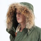 Men's Heavy Thermal Parka in Expedition Style with Faux Fur Hood and Multi-Pockets Fashion Glam