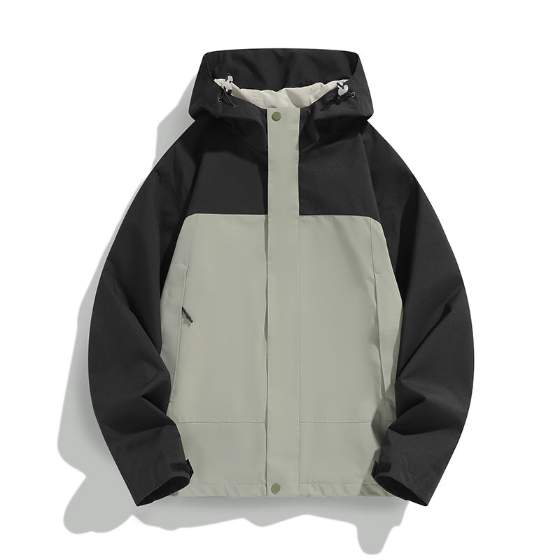 Men's Two-Tone Softshell Field Jacket with Hood, Windproof Outer Material and Minimalist Side Pockets Fashion Glam