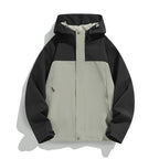 Men's Two-Tone Softshell Field Jacket with Hood, Windproof Outer Material and Minimalist Side Pockets Fashion Glam