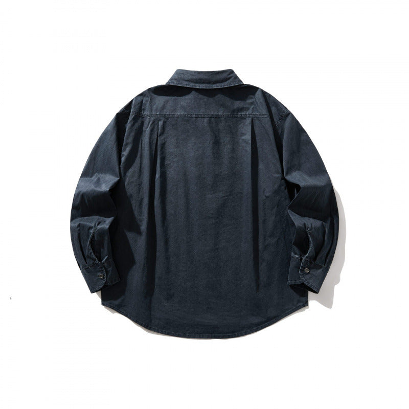 Unisex Oversize-Denim-Shirt Jacket with boxy silhouette, chest pocket and rounded hem Fashion Glam