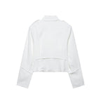 Ladies short-cut military-inspired blazer with decorative button plackets and epaulettes Fashion Glam