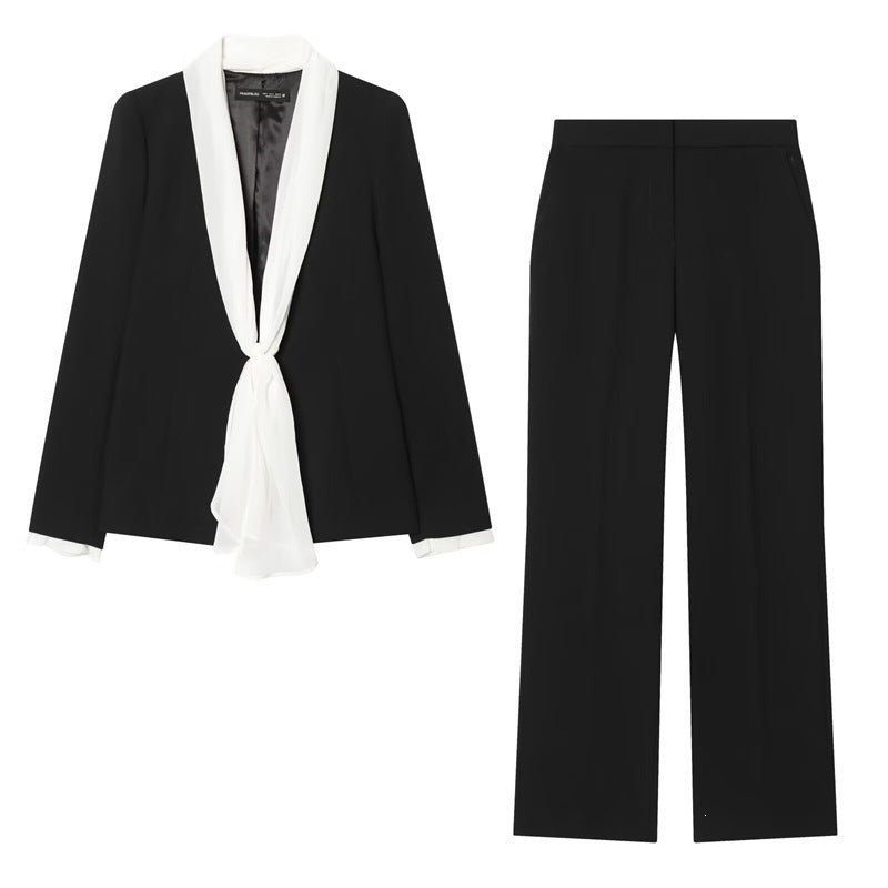 Women's elegant high-waisted wide-leg suit pants with crease Fashion Glam