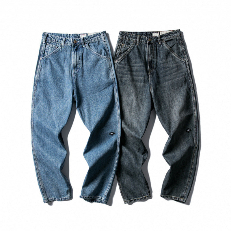 Men's Wide Baggy Jeans made of robust denim with a high waist and used wash Fashion Glam