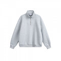 Unisex Lockeres Sweatshirt with short zipper, stand-up collar, and cotton fleece inside Fashion Glam