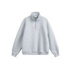 Unisex Lockeres Sweatshirt with short zipper, stand-up collar, and cotton fleece inside Fashion Glam