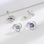 Ladies earrings in elegant heart design with shimmering zirconia Fashion Glam