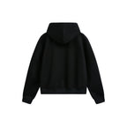 Women's Boxy Hooded Sweat Jacket with Full Zip, Checkered Lined Hood and Kangaroo Pockets Fashion Glam