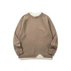 Unisex fine knit sweater with raglan seam and triangular hem adornment Fashion Glam