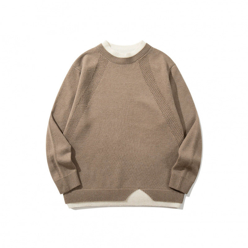 Unisex fine knit sweater with raglan seam and triangular hem adornment Fashion Glam
