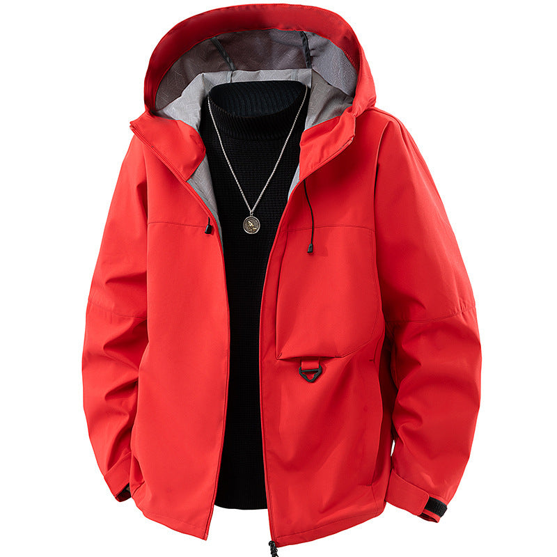 Men's technical hooded softshell jacket with adjustable hood and utility pockets Fashion Glam