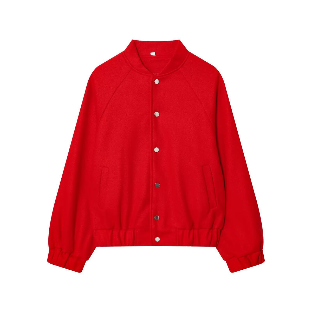 Women Oversized Wool Blend Bomber Jacket with Raglan Sleeves and Drawstring Hem Fashion Glam