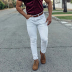 Men's Slim-Fit Chino Pants with Modern Design and Elastic Waist Fashion Glam