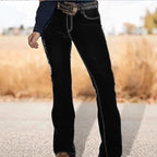 Women's high-waisted bootcut jeans in Western style with sculpting fit Fashion Glam