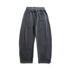 Unisex Wide Cord-Style Lounge Pants with Drawstring and Vertical Stripes Fashion Glam